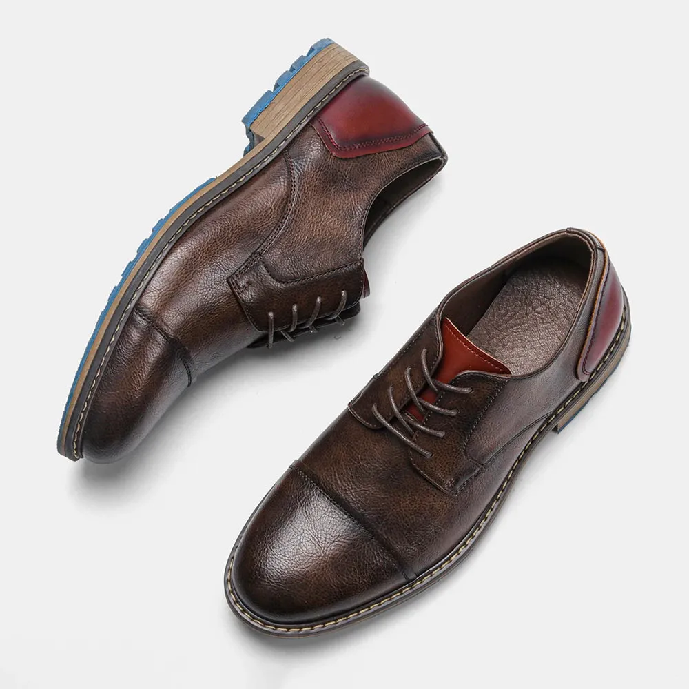Hnzxzm Retro Men's Derby Shoes 2024 New Men Casual shoes Fashion Men Leather Shoes