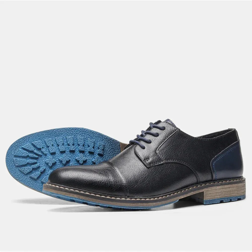 Hnzxzm Retro Men's Derby Shoes 2024 New Men Casual shoes Fashion Men Leather Shoes