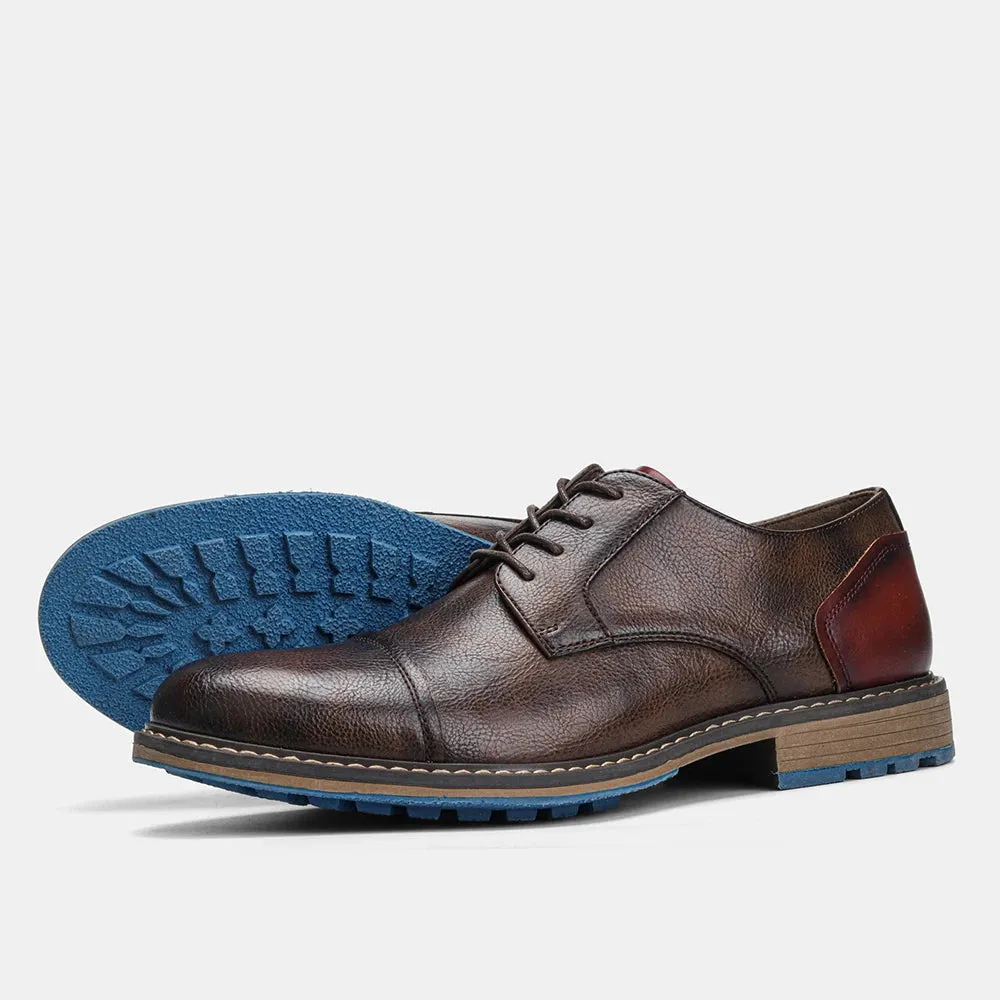 Hnzxzm Retro Men's Derby Shoes 2024 New Men Casual shoes Fashion Men Leather Shoes