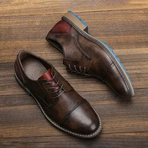 Hnzxzm Retro Men's Derby Shoes 2024 New Men Casual shoes Fashion Men Leather Shoes