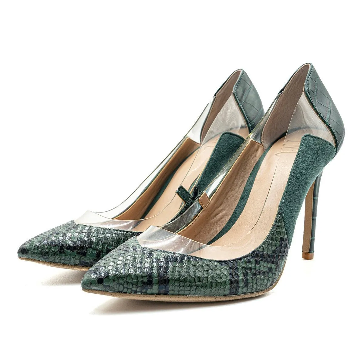 International Concepts Pump High-Heel Shoes Leather Green Colour For Women