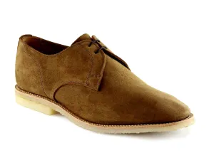 JACOB Men's Unlined Brown Suede Gibson Shoe with Crepe Sole
