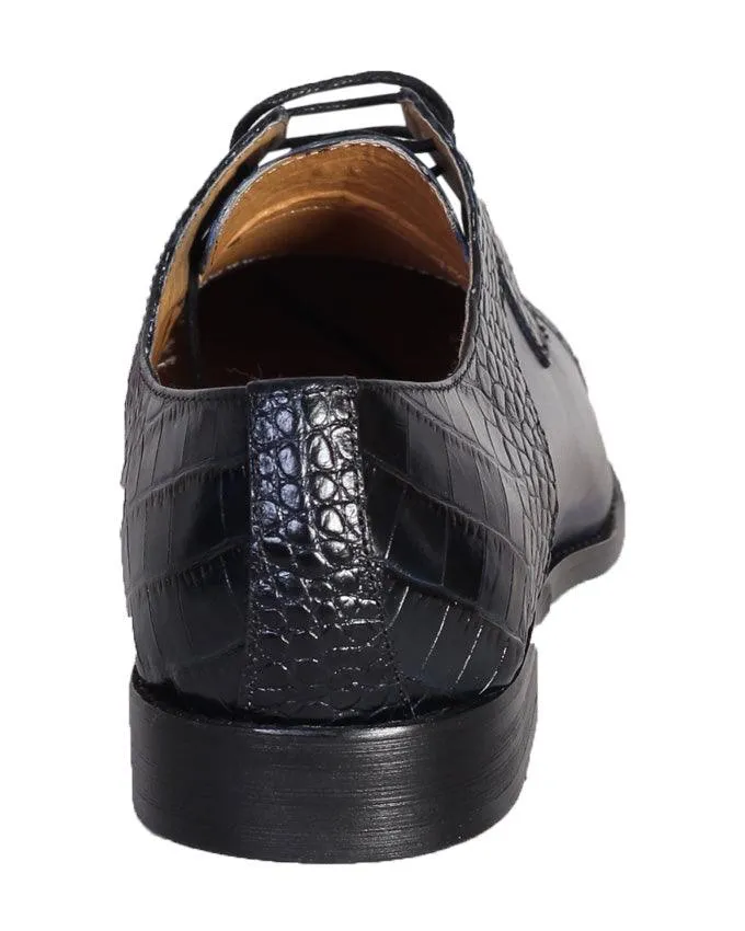 John Foster Woven Derby Lace Up Shoe - Blue