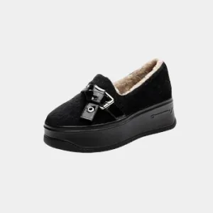 Joskaa 2024 New Black Platform Sneakers Slip On