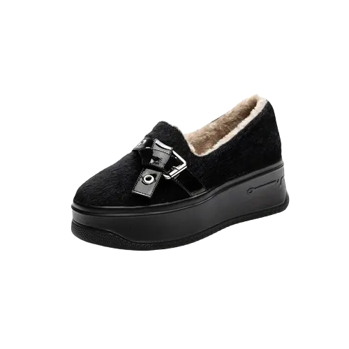 Joskaa 2024 New Black Platform Sneakers Slip On