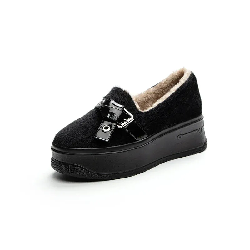 Joskaa 2024 New Black Platform Sneakers Slip On