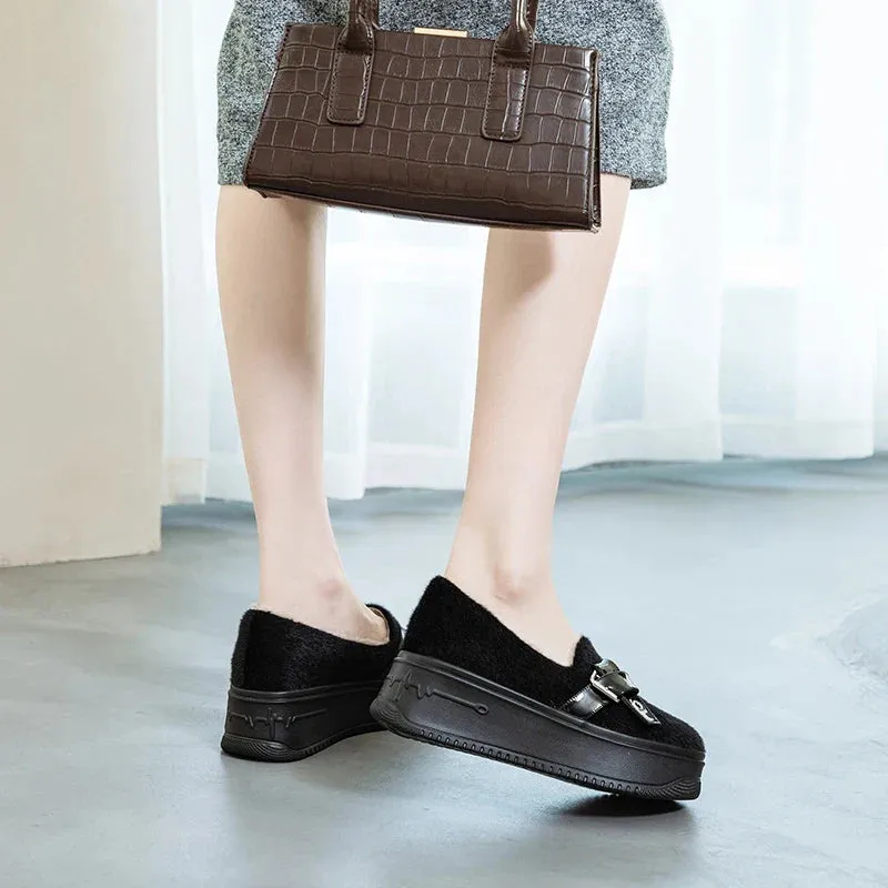 Joskaa 2024 New Black Platform Sneakers Slip On