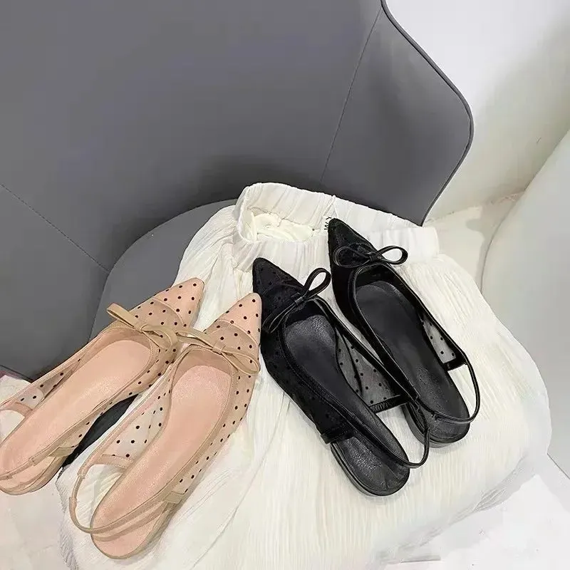 JS0201 Women's Casual Shoes: Pointed Mesh High Heels Sandals