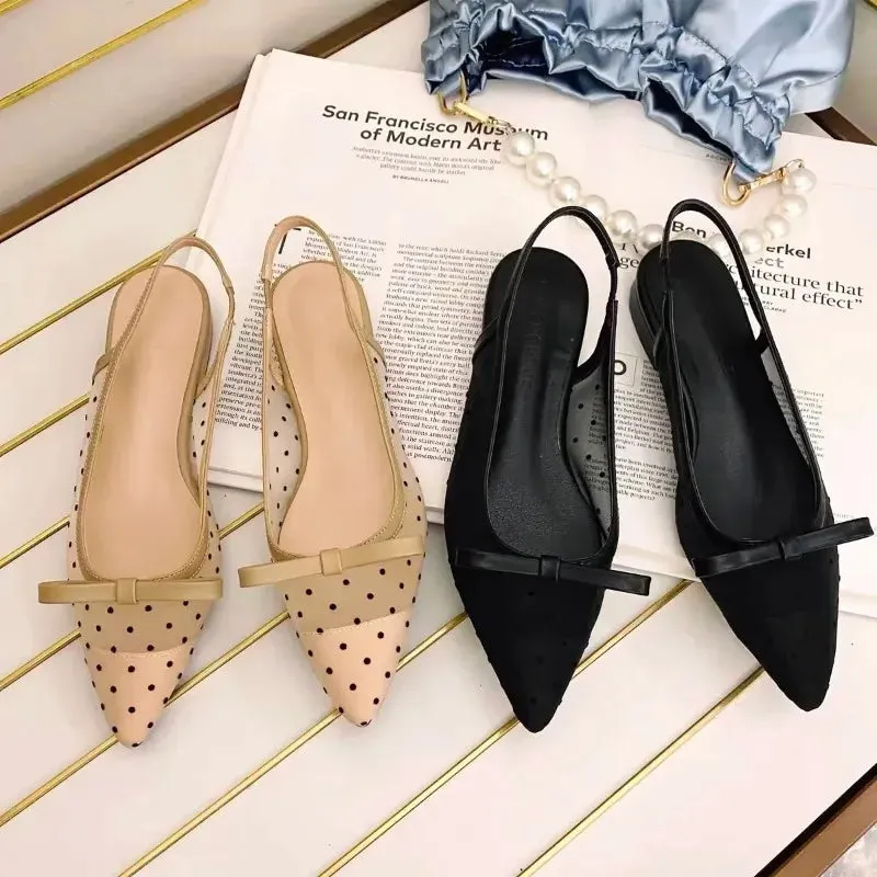 JS0201 Women's Casual Shoes: Pointed Mesh High Heels Sandals