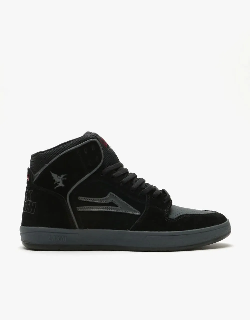 Lakai x Black Sabbath Telford Skate Shoes - Black/Grey Suede