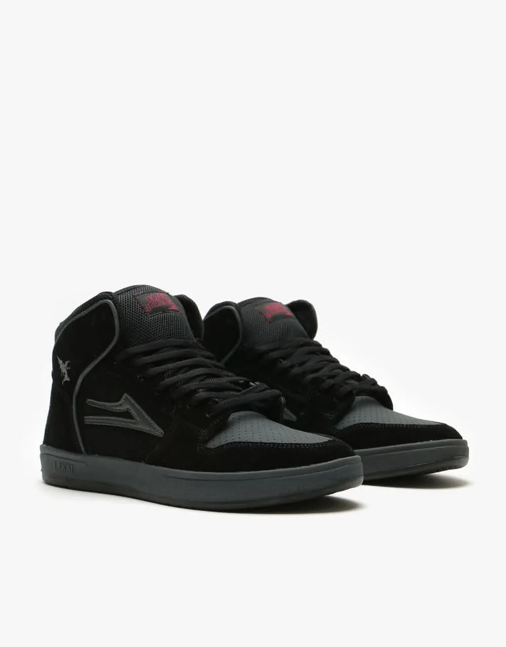 Lakai x Black Sabbath Telford Skate Shoes - Black/Grey Suede