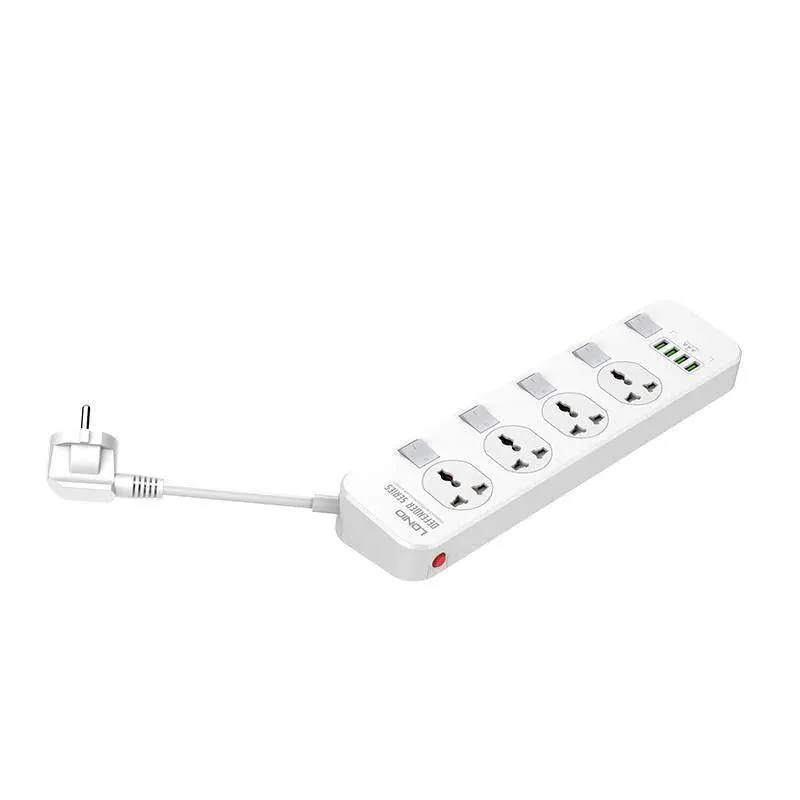 Ldnio 2M 2500W Power Strip With 4 AC Sockets - White | 691441