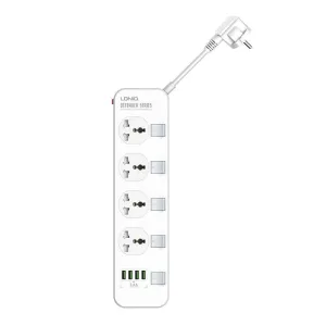 Ldnio 2M 2500W Power Strip With 4 AC Sockets - White | 691441