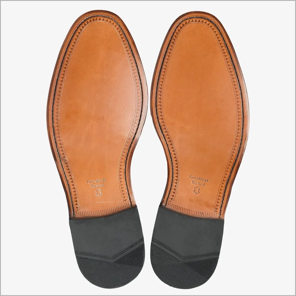 Loake Foley Cedar Leather Semi Brogue Derby Shoe--