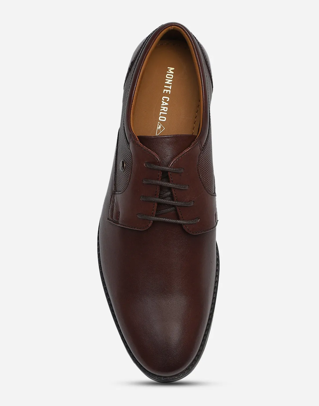 Men Brown Lace Up Genuine Leather Formal Derby