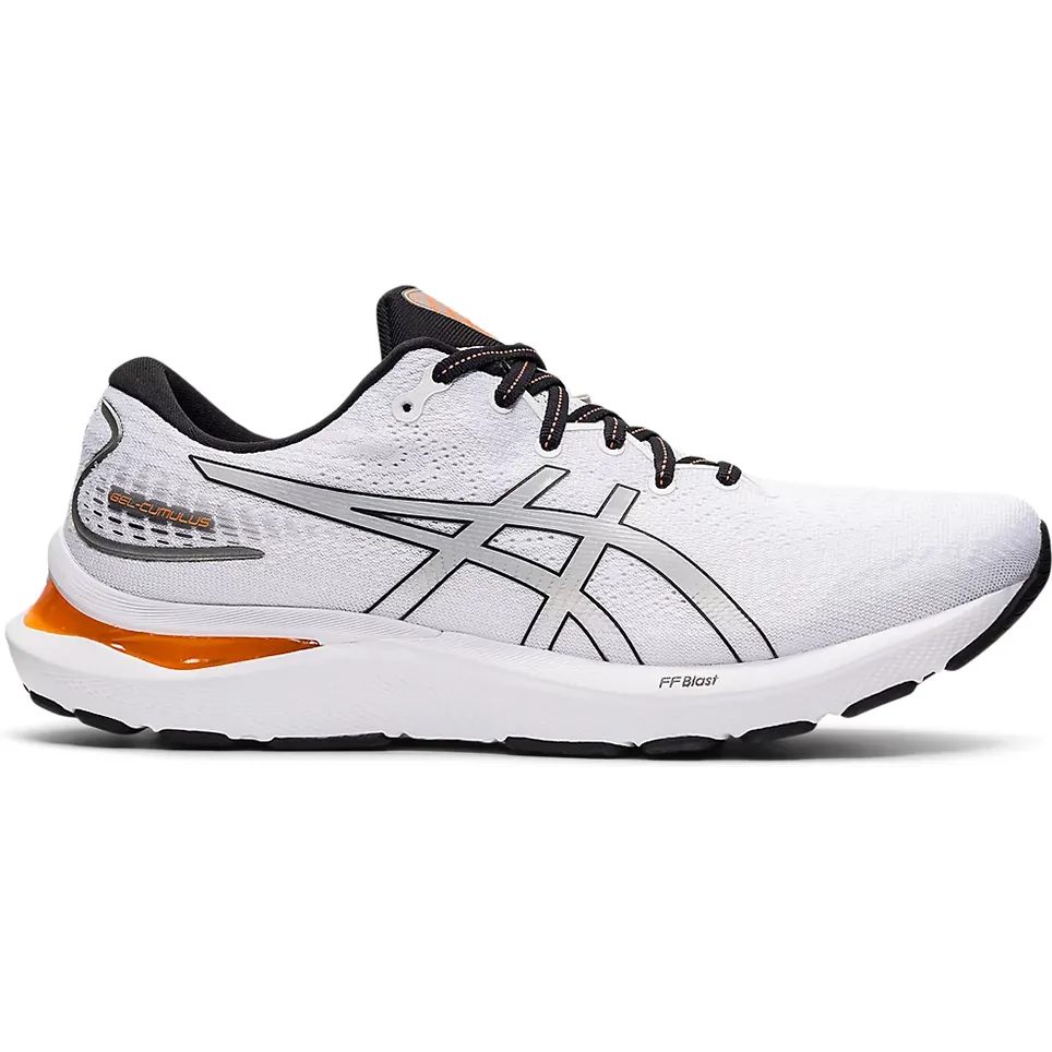 Men's Asics GEL-Cumulus 24, White/Piedmont Grey, 8.5 D Medium