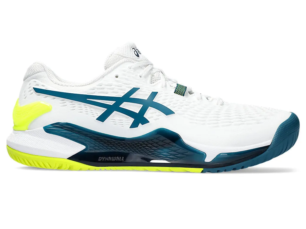Men's Asics Gel-Resolution 9, White/Restful Teal, 13 2E Wide