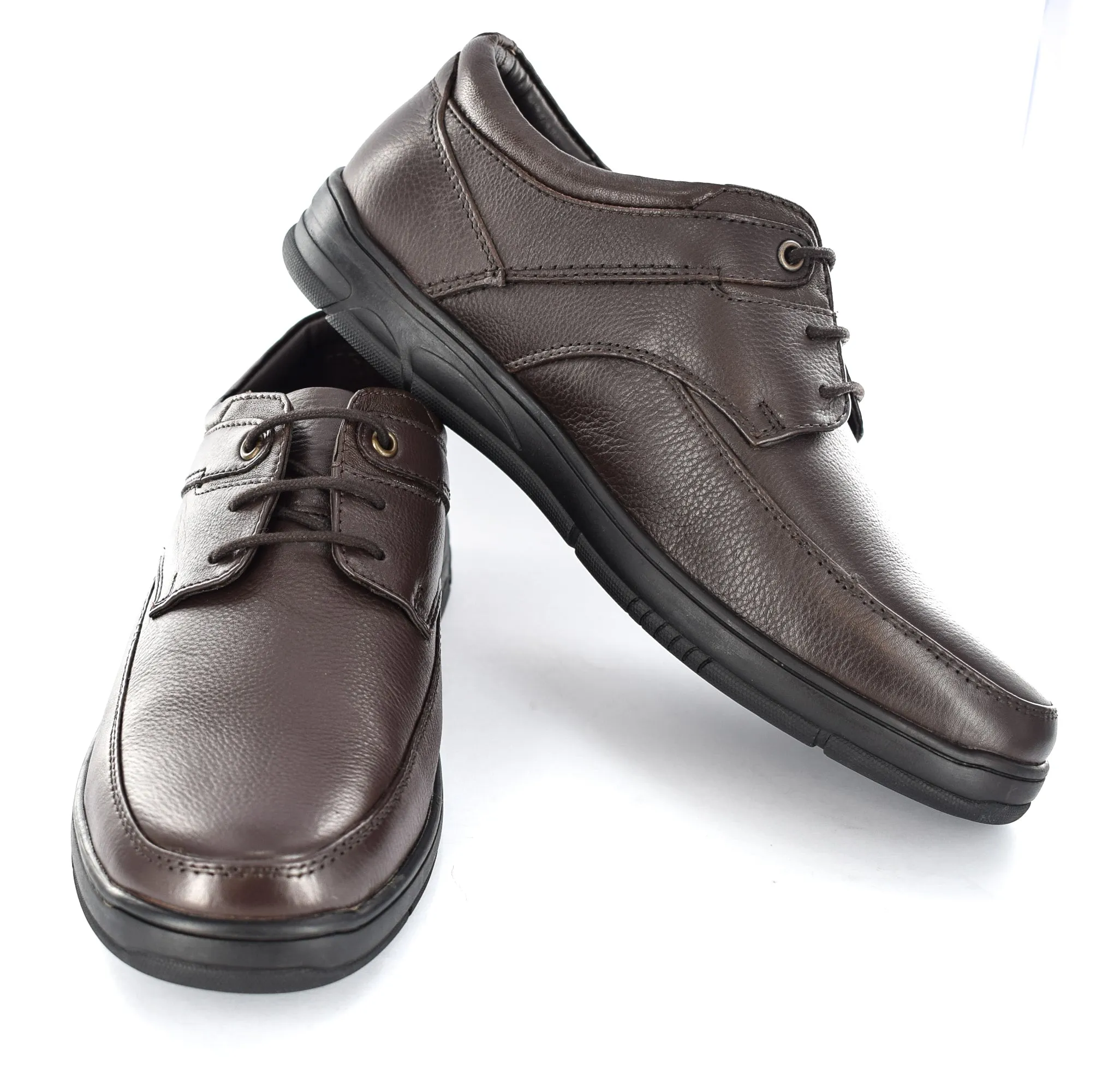 MEN'S BROWN LACEUP GENUINE LEATHER FORMAL/CASUAL SHOES