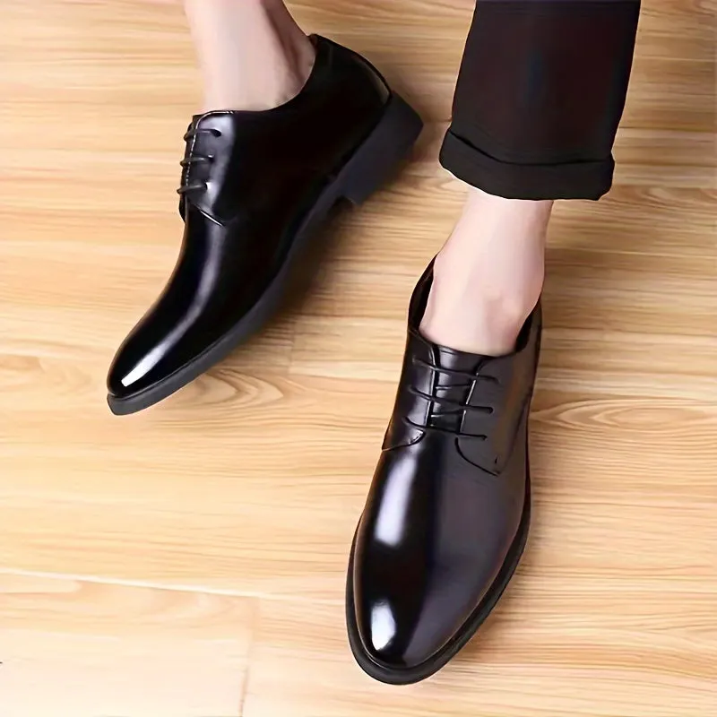Men's Elegant Jelly Glue Upper Material Dress Shoes PU Insole