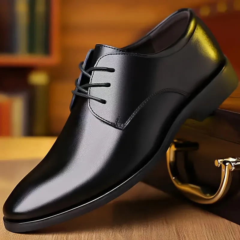 Men's Elegant Jelly Glue Upper Material Dress Shoes PU Insole