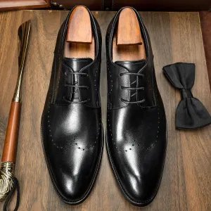 men's genuine leather derby shoes