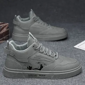Mens Trendy High Top Skateboard Sneakers NonSlip Comfy Durable
