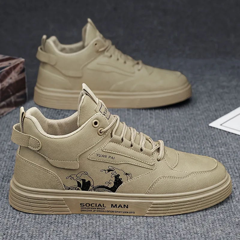 Mens Trendy High Top Skateboard Sneakers NonSlip Comfy Durable