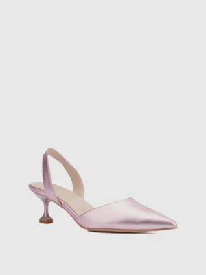 Metallic Kitten Heel Pump