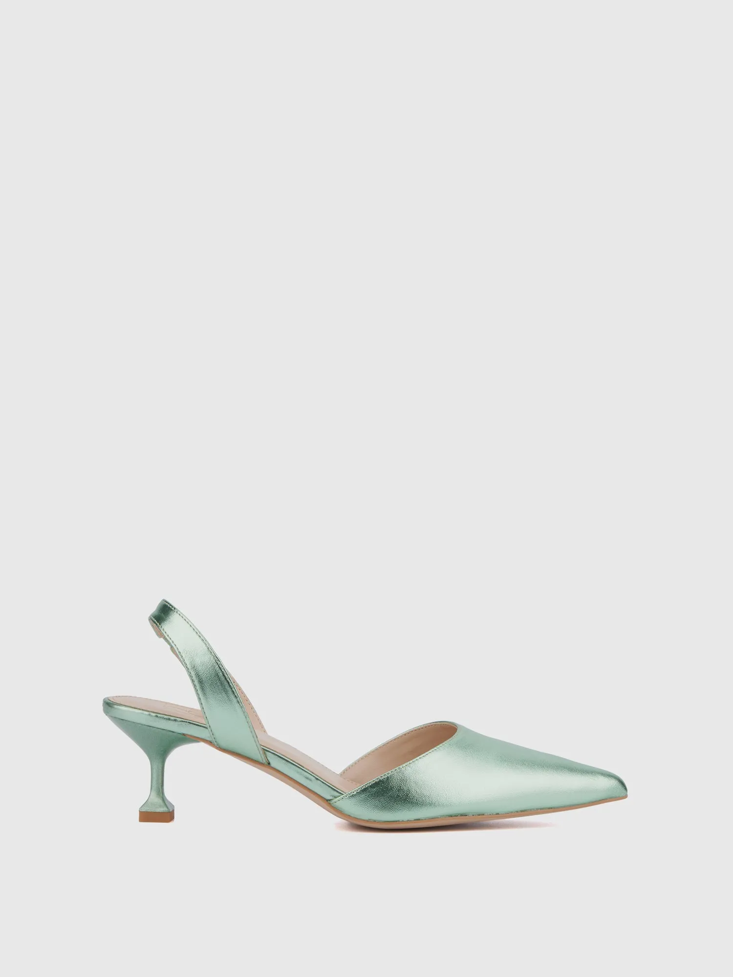 Metallic Kitten Heel Pump