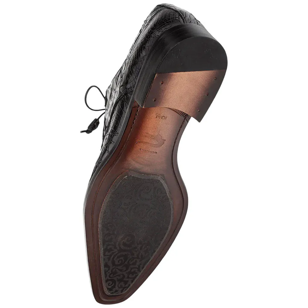 Mezlan Men's Cratos Genuine Crocodile Black Derby Shoes