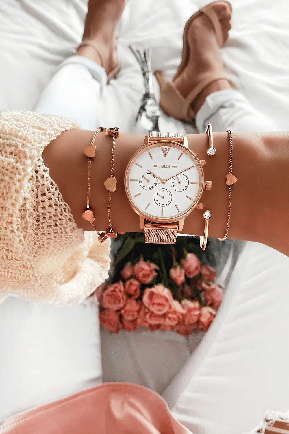 Multifunctional Rose Gold White Mesh