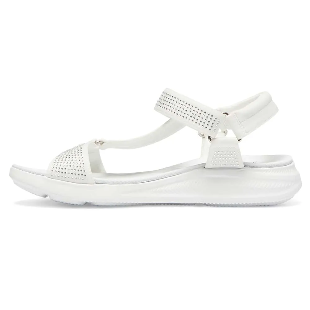 Naples Sandal in White Diamante