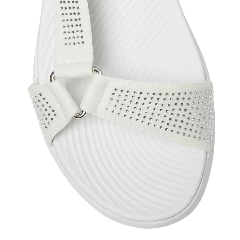 Naples Sandal in White Diamante