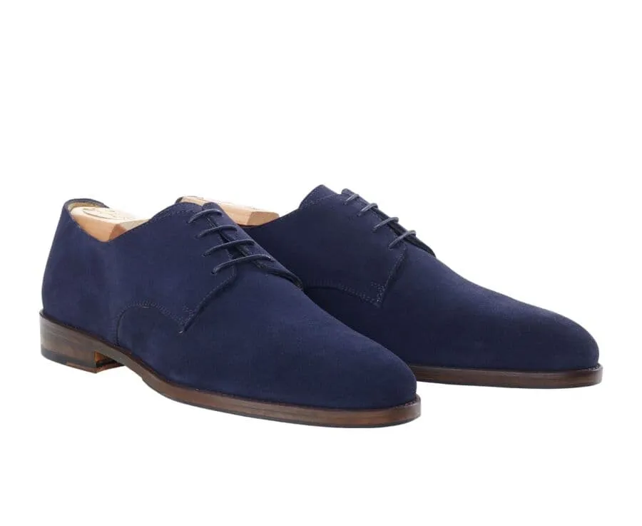 Navy Suede Derby Shoes - DOVER II