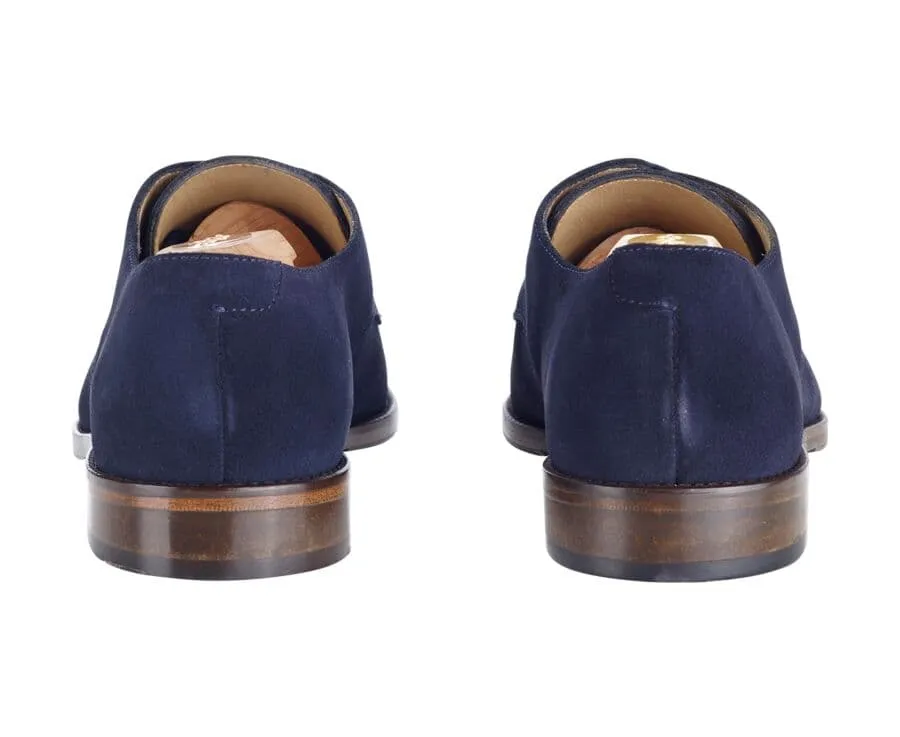 Navy Suede Derby Shoes - DOVER II