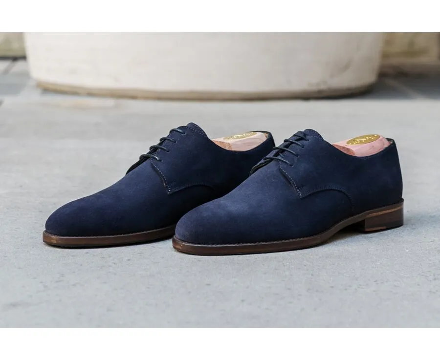 Navy Suede Derby Shoes - DOVER II