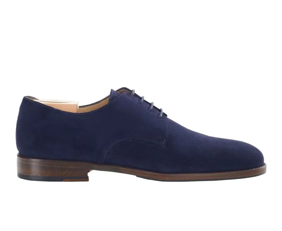 Navy Suede Derby Shoes - DOVER II