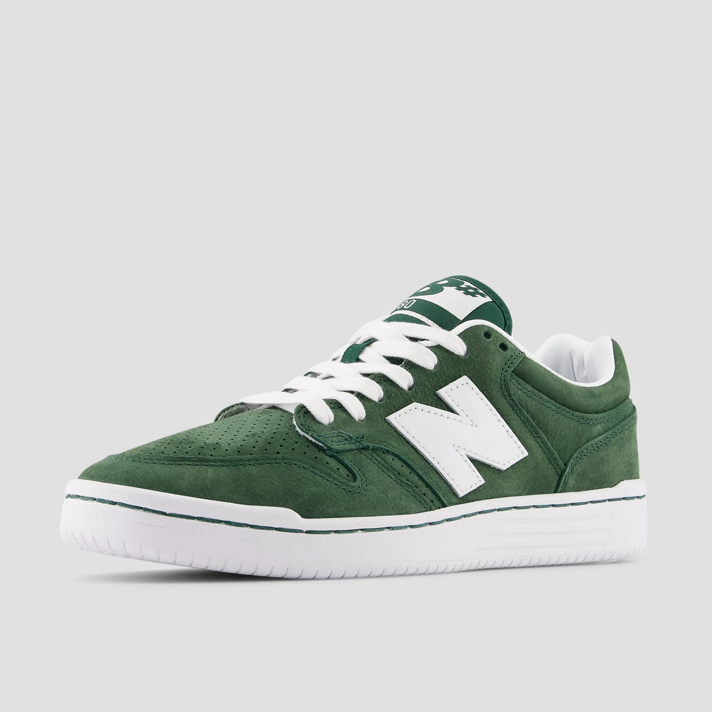 New Balance 480 Shoes Forest Green / White
