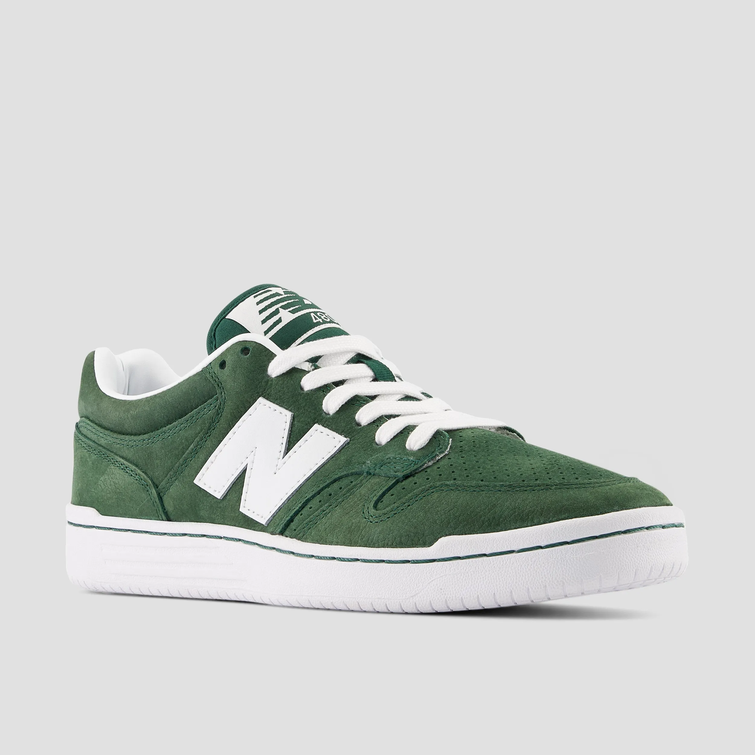 New Balance 480 Shoes Forest Green / White