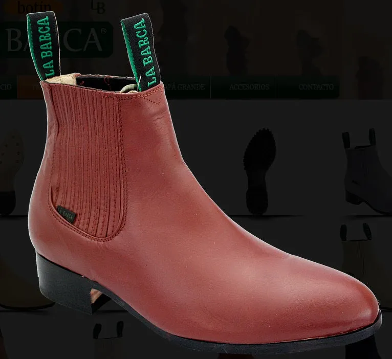 New BOTINE CHARRO LA BARCA COLOR LADRILLO . MENS BOTINES LA BARCA RED BRICK COLOR