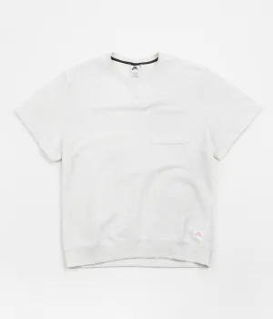 Nike SB Skate Short Sleeve Crewneck Sweatshirt - Birch Heather / Light Madder Root