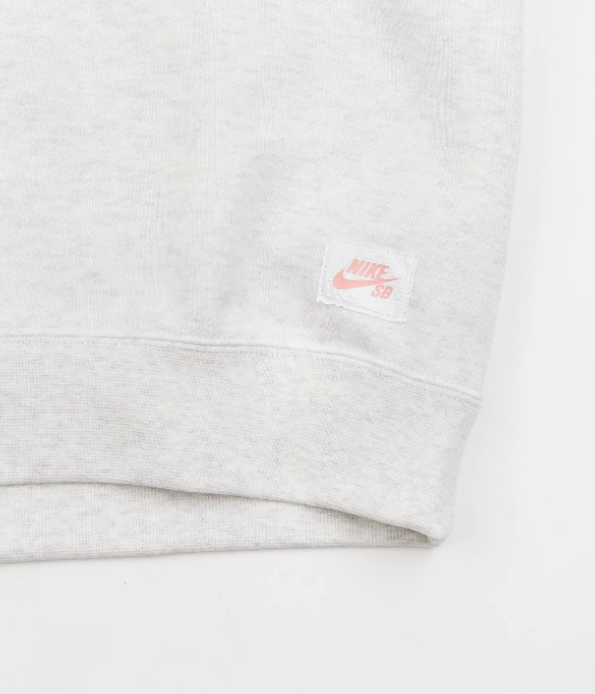 Nike SB Skate Short Sleeve Crewneck Sweatshirt - Birch Heather / Light Madder Root