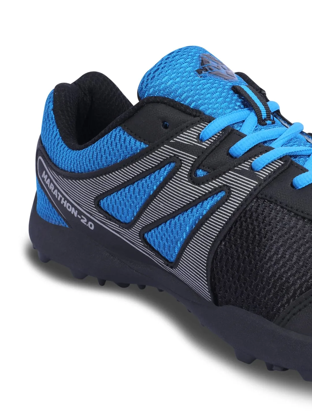 Nivia Men Marathon Running Shoe For Mens | Rubber Outsole With Breathable Mesh Upper With Pvc Synthetic Leather | Die Cut N.R E.Va Sockliner | Ideal For Trail Running (Blue/Black)