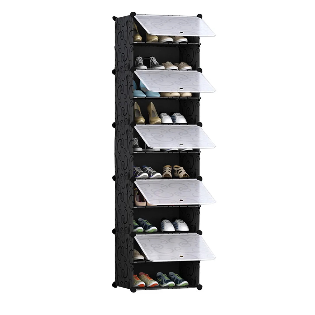 NNEAGS 10 Tier Shoe Rack Organizer Sneaker Footwear Storage Stackable Stand Cabinet Portable Wardrobe with Cover