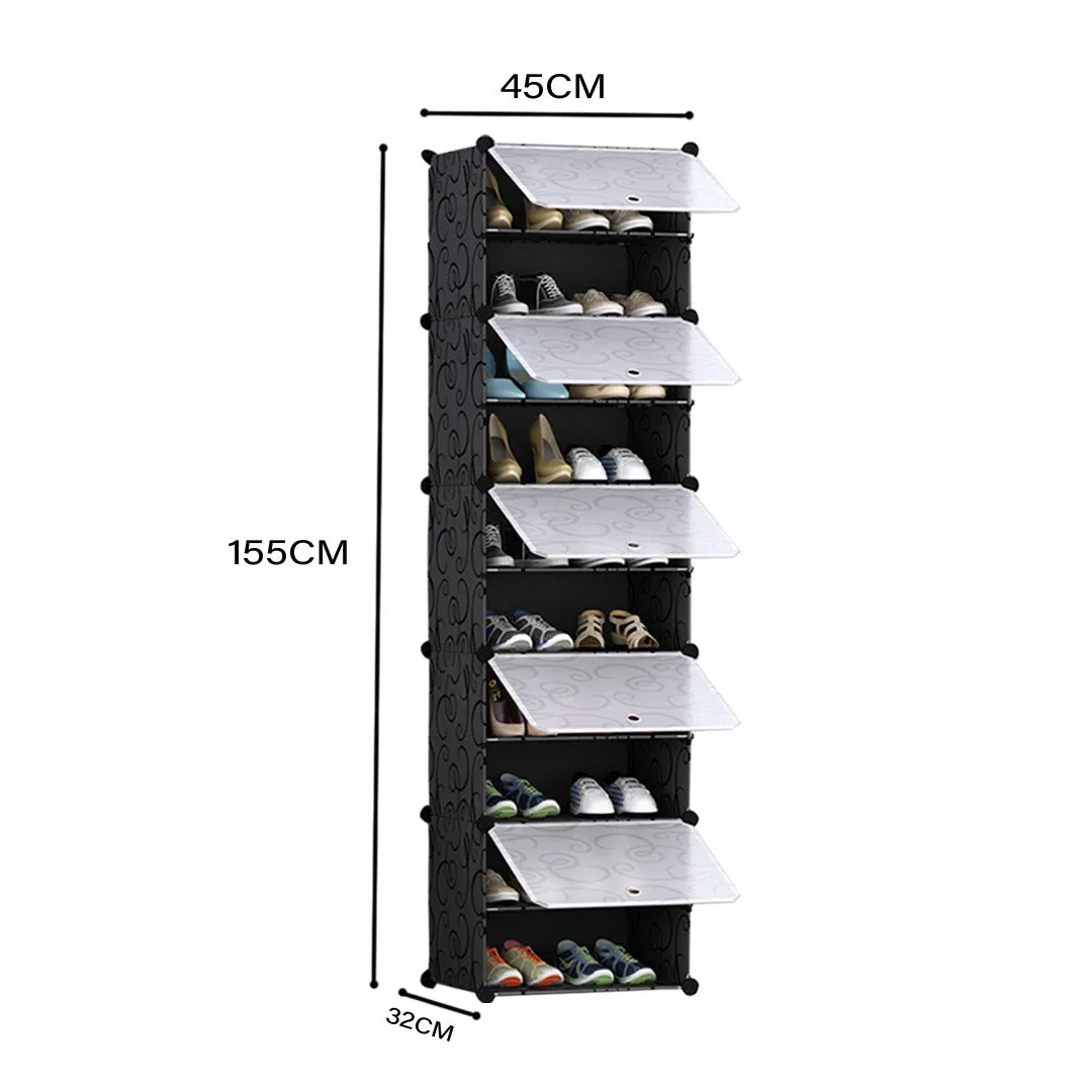 NNEAGS 10 Tier Shoe Rack Organizer Sneaker Footwear Storage Stackable Stand Cabinet Portable Wardrobe with Cover