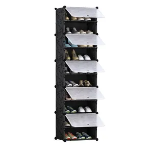 NNEAGS 10 Tier Shoe Rack Organizer Sneaker Footwear Storage Stackable Stand Cabinet Portable Wardrobe with Cover