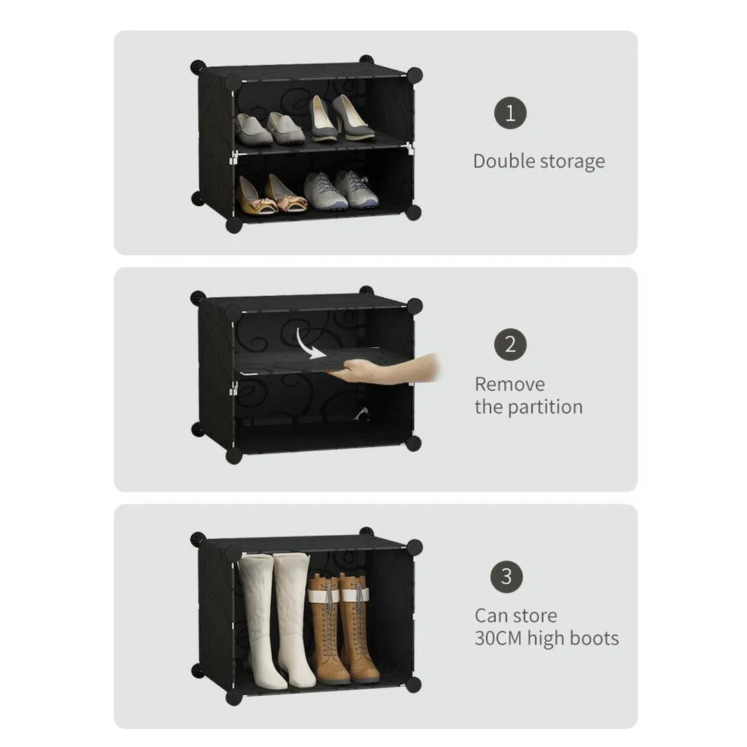 NNEAGS 10 Tier Shoe Rack Organizer Sneaker Footwear Storage Stackable Stand Cabinet Portable Wardrobe with Cover