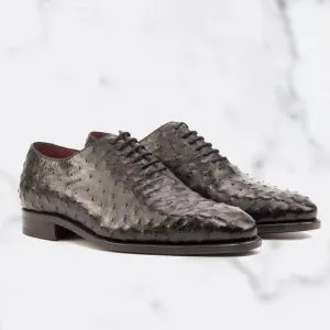 Ostrich - Wholecut Derby - Black