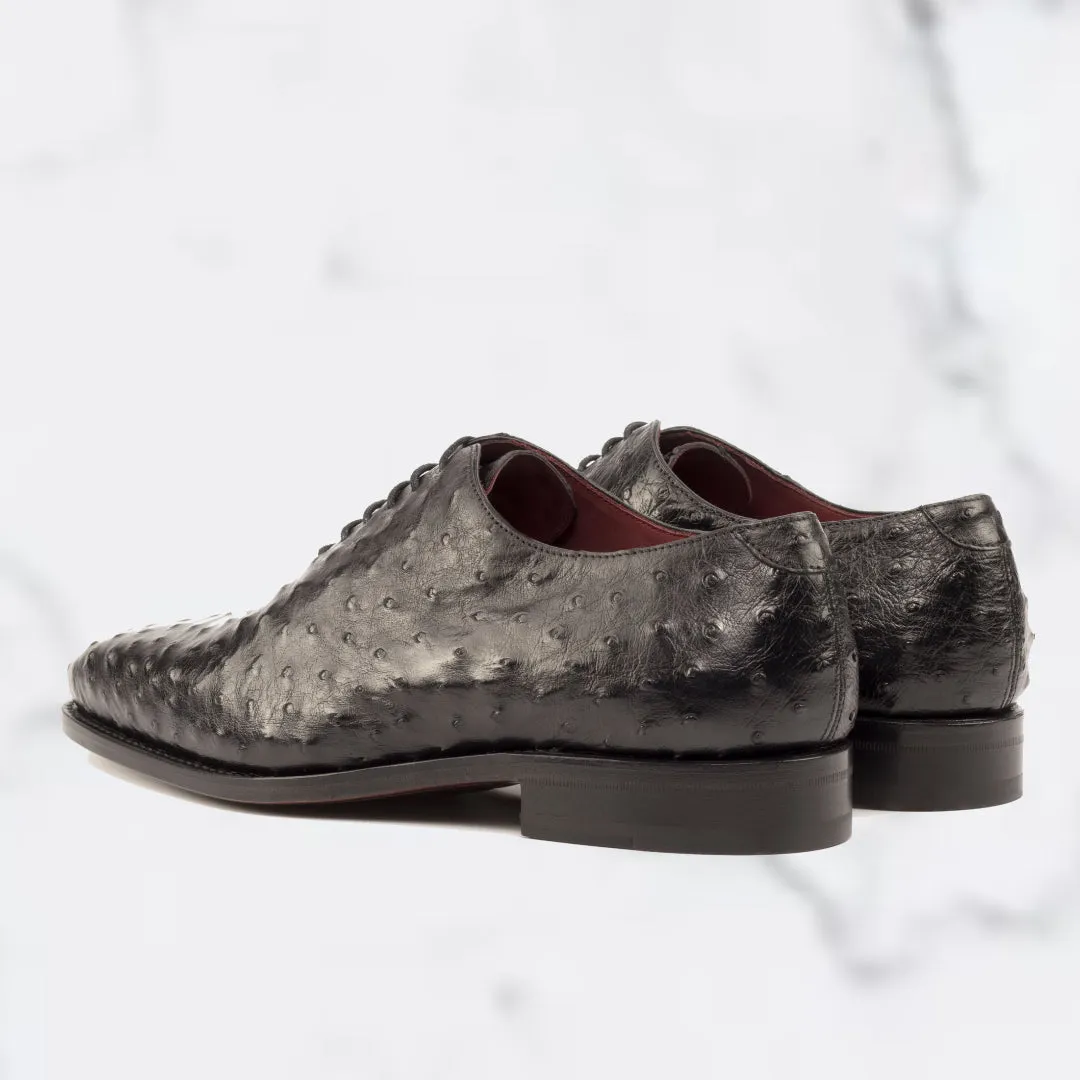 Ostrich - Wholecut Derby - Black