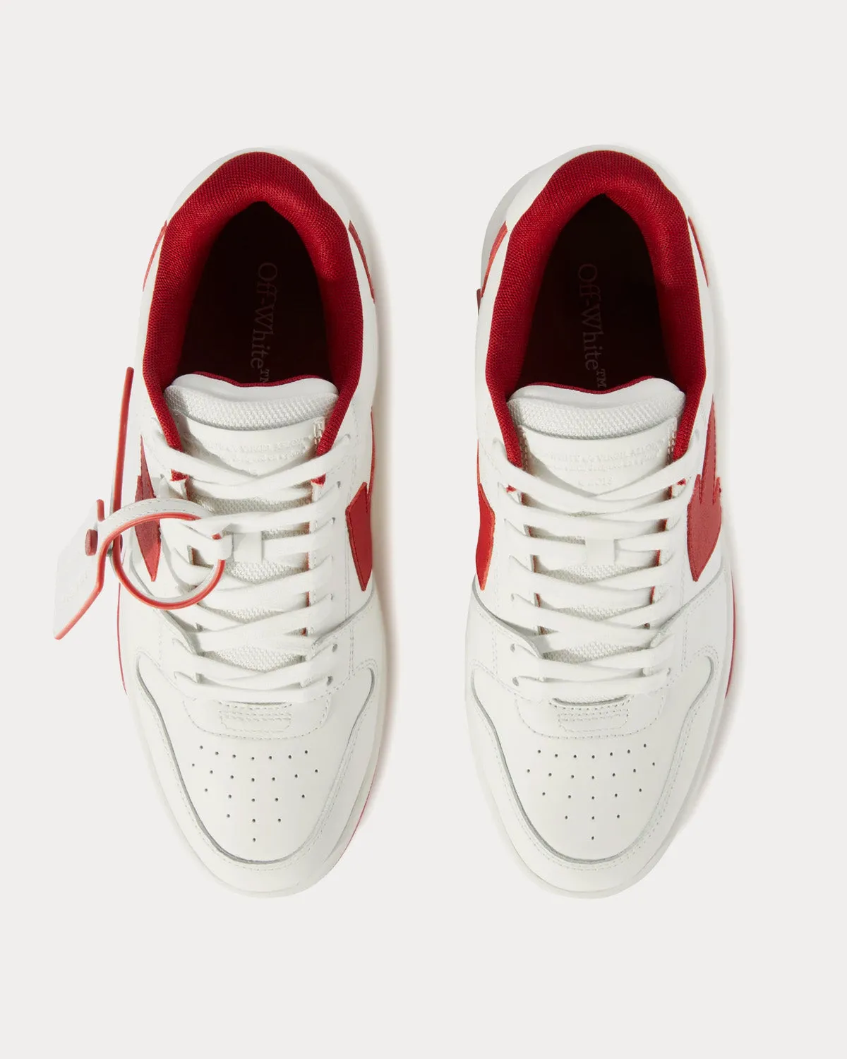 Out Of Office Calf Leather White / Burgundy Low Top Sneakers